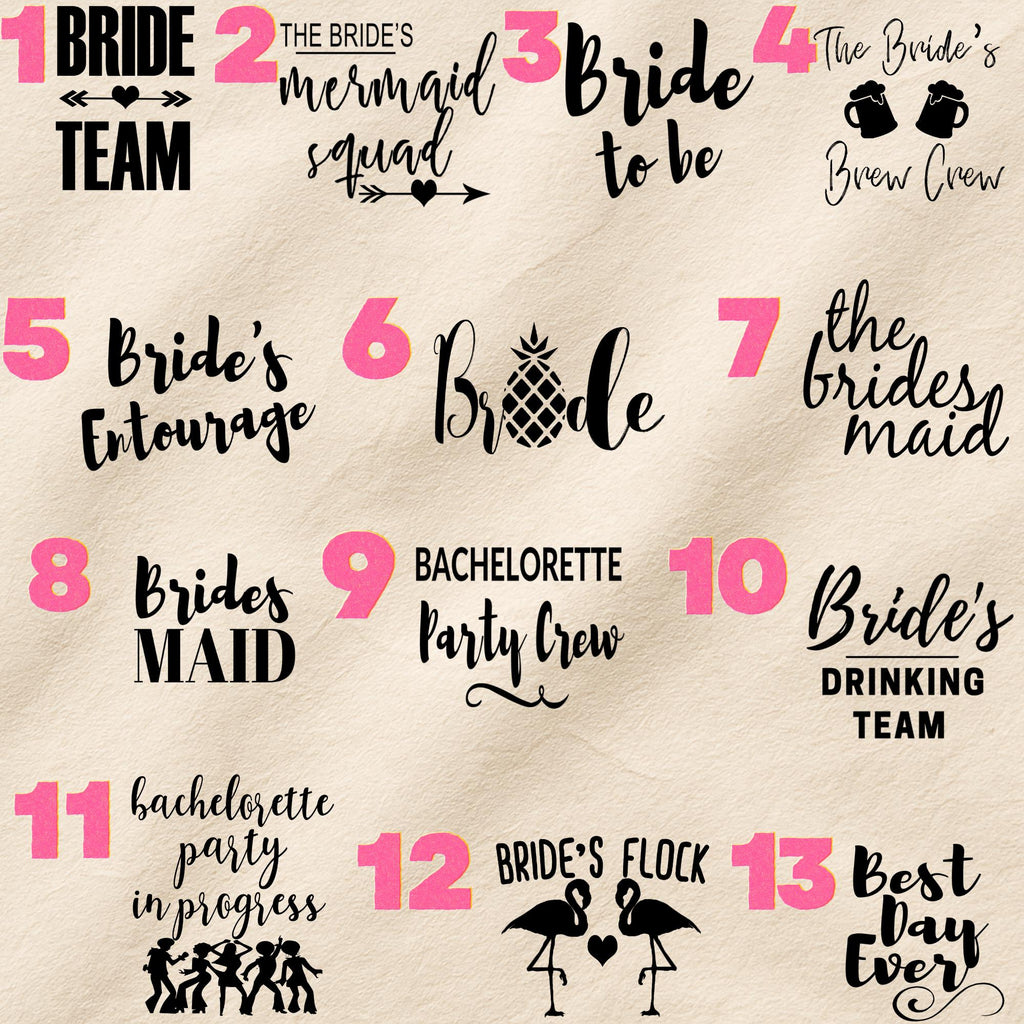 Bachelorette Shot Glasses | Bride’s Drinking Team | Bridal Party Shot Glass Set |