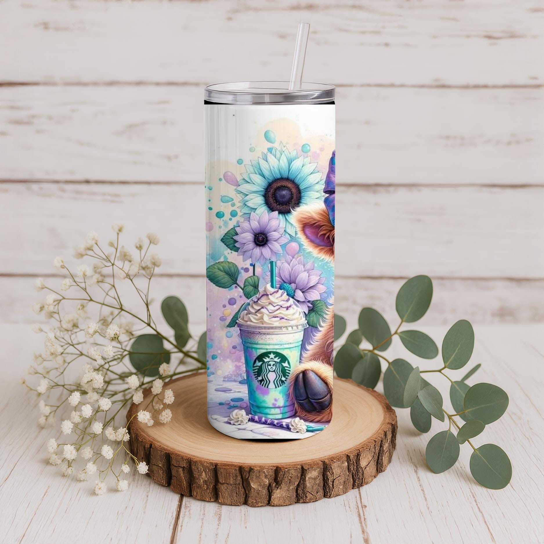 Anxiety Cow Tumbler: 20oz Insulated Stainless Steel Cup with Straw